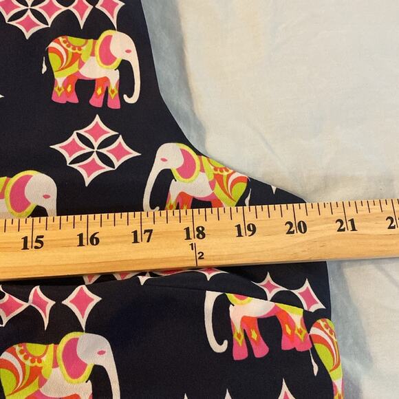 Crown & Ivy Asian Elephant Ruffle Neck Knee Length Shift Dress Size 12 - Picture 5 of 9